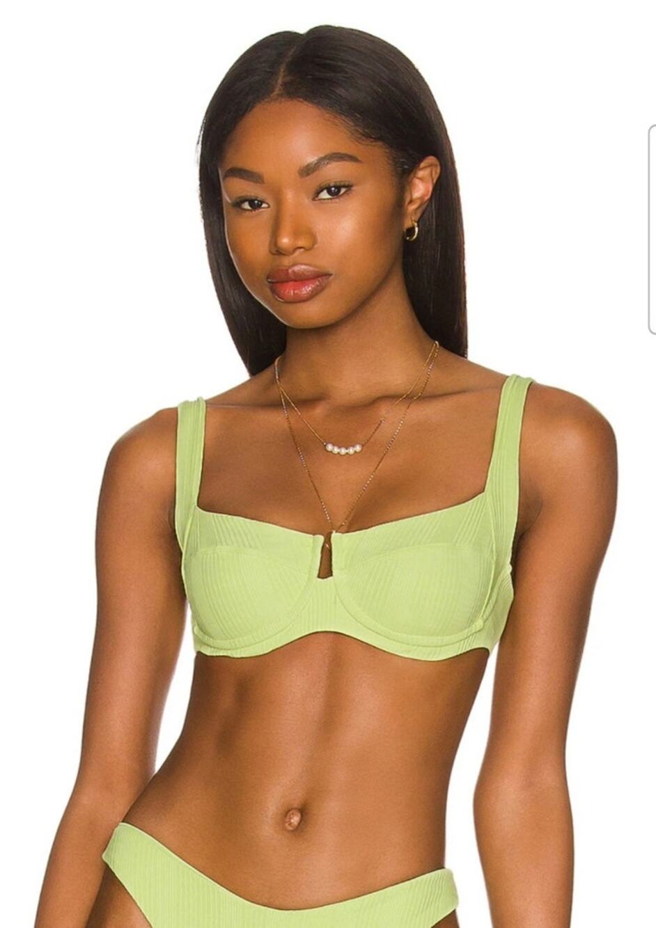 L*Space Camellia Bikini Top in Mojito Green Size Small Underwired NWT